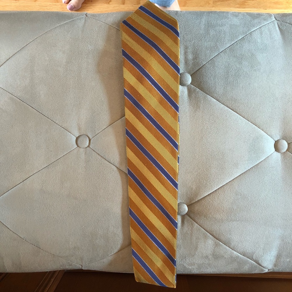 Gold and blue brooks brothers tie